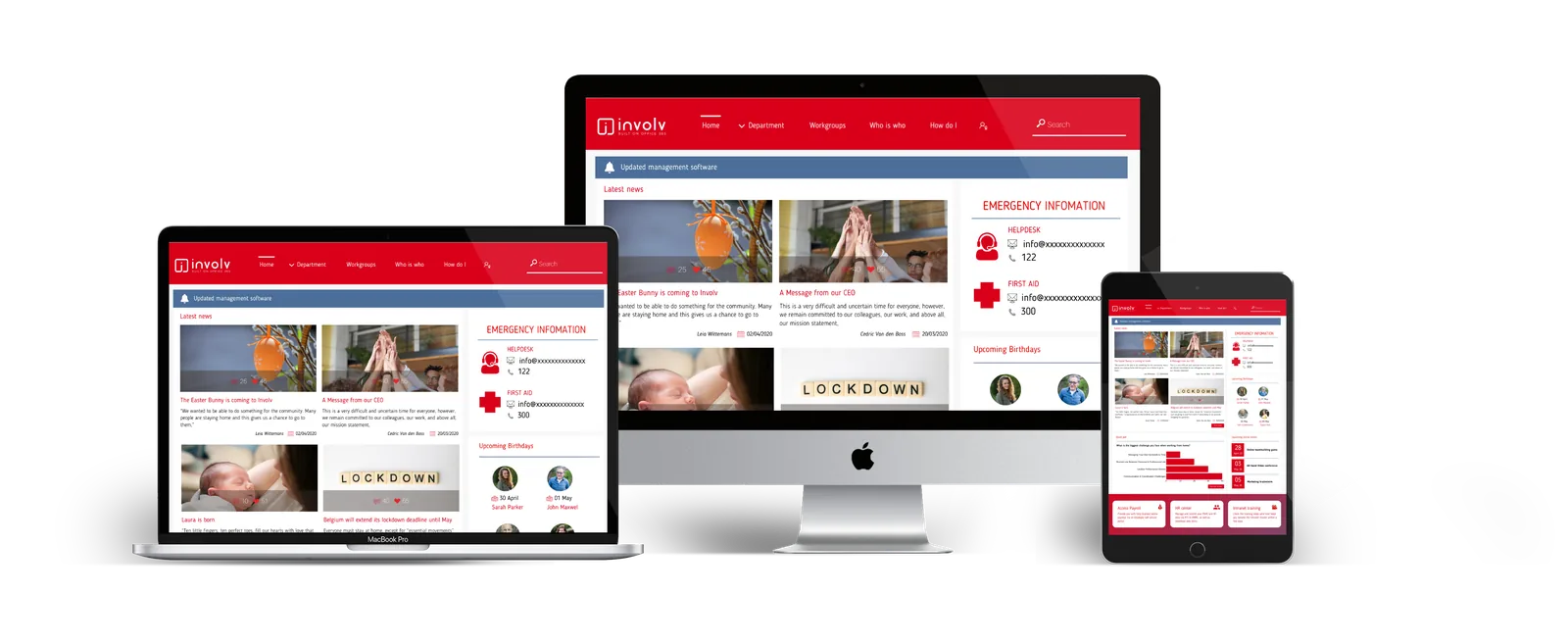 More screenshots of the Vasco Group intranet