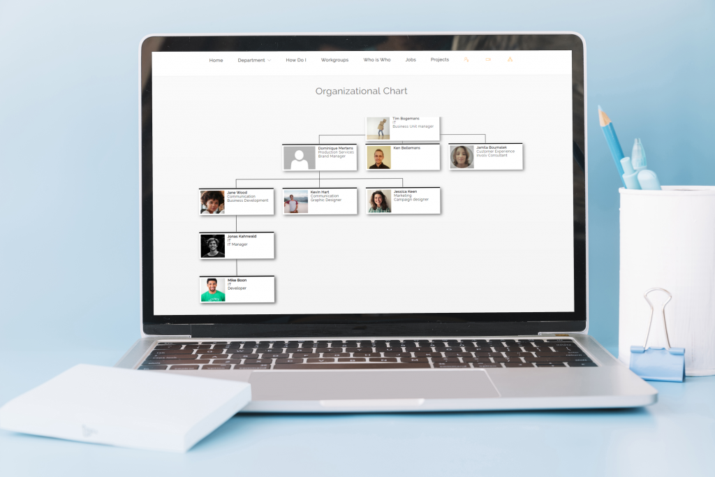No more manual work, Involv org chart component allows you to automatically generate the org chart by pulling the employee data from your intranet.