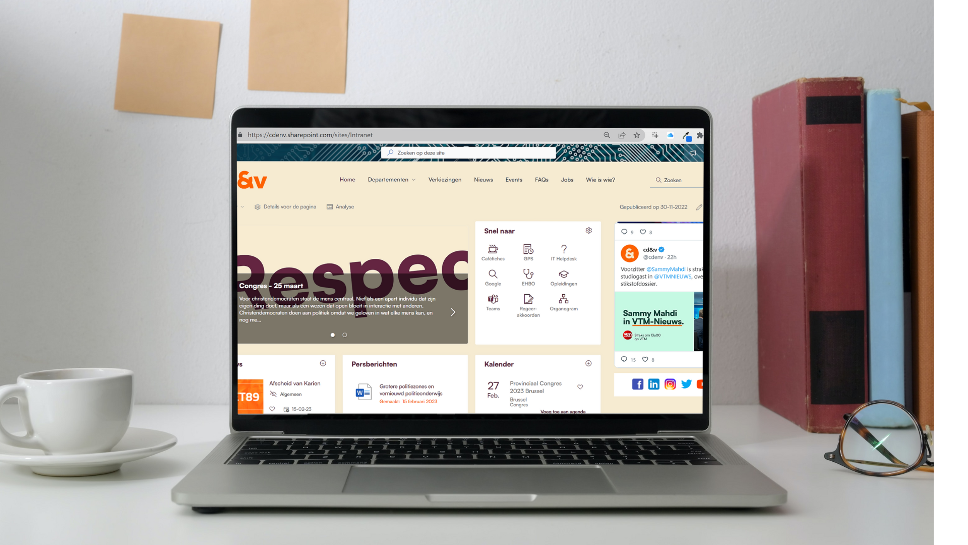 L&rsquo;intranet Involv de CD&V, vue agrandie