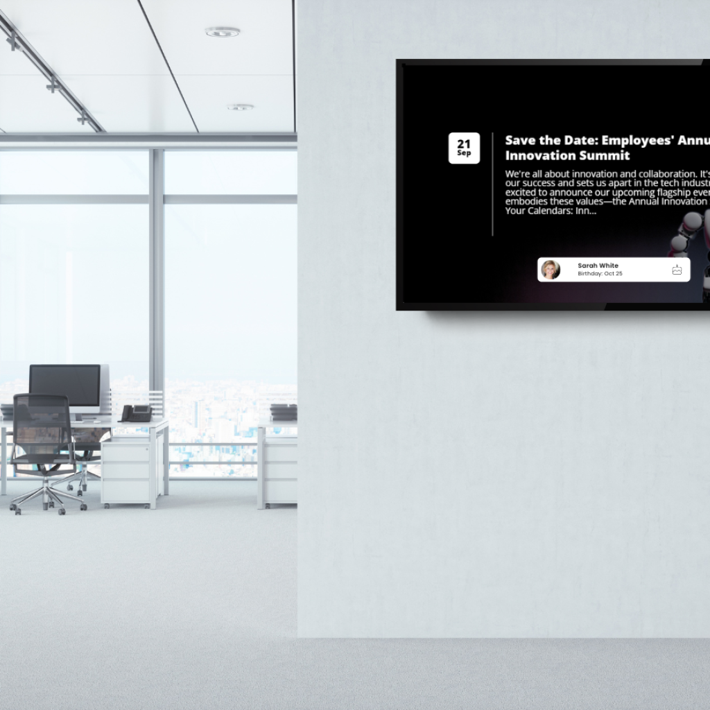 As a secondary channel to complement intranets, digital signage offers several key advantages.
