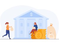 Banker taking clients money for saving Banker taking clients money for saving