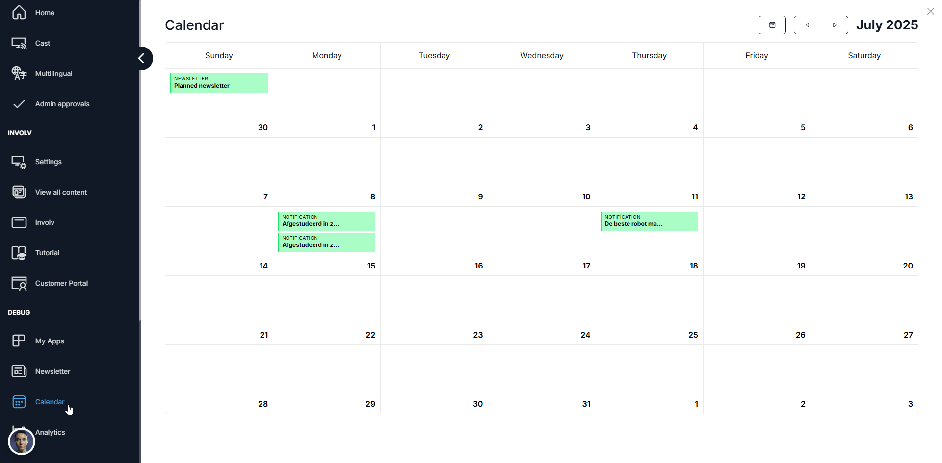 content-calender Content calendar Involv