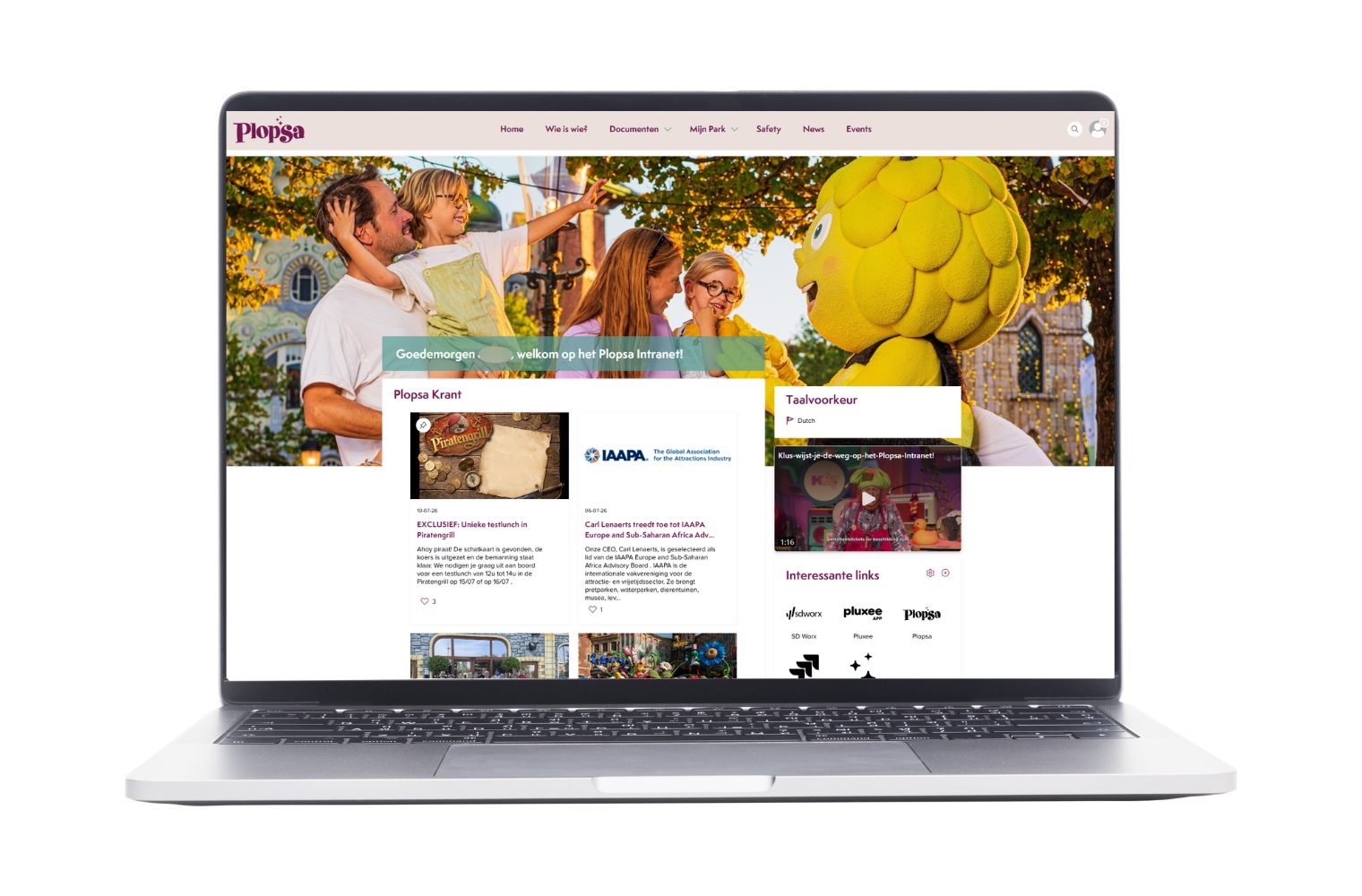 The Involv intranet of Plopsa